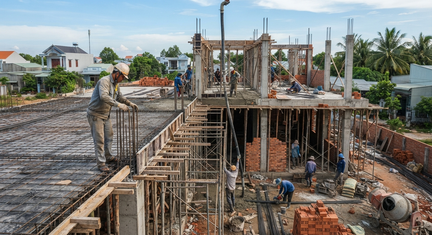 Chi tiết các hạng mục cốt lõi trong thi công phần thô nhà ở